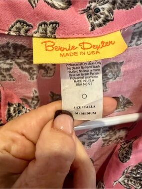 Bernie Dexter Pink Cat W/blue eyed Print Dress
